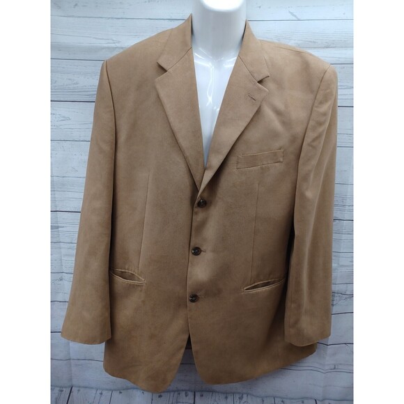 Chaps Other - CHAPS Men's Faux Suede Blazer Jacket Sport Coat Camel Tan Ralph Lauren 42L